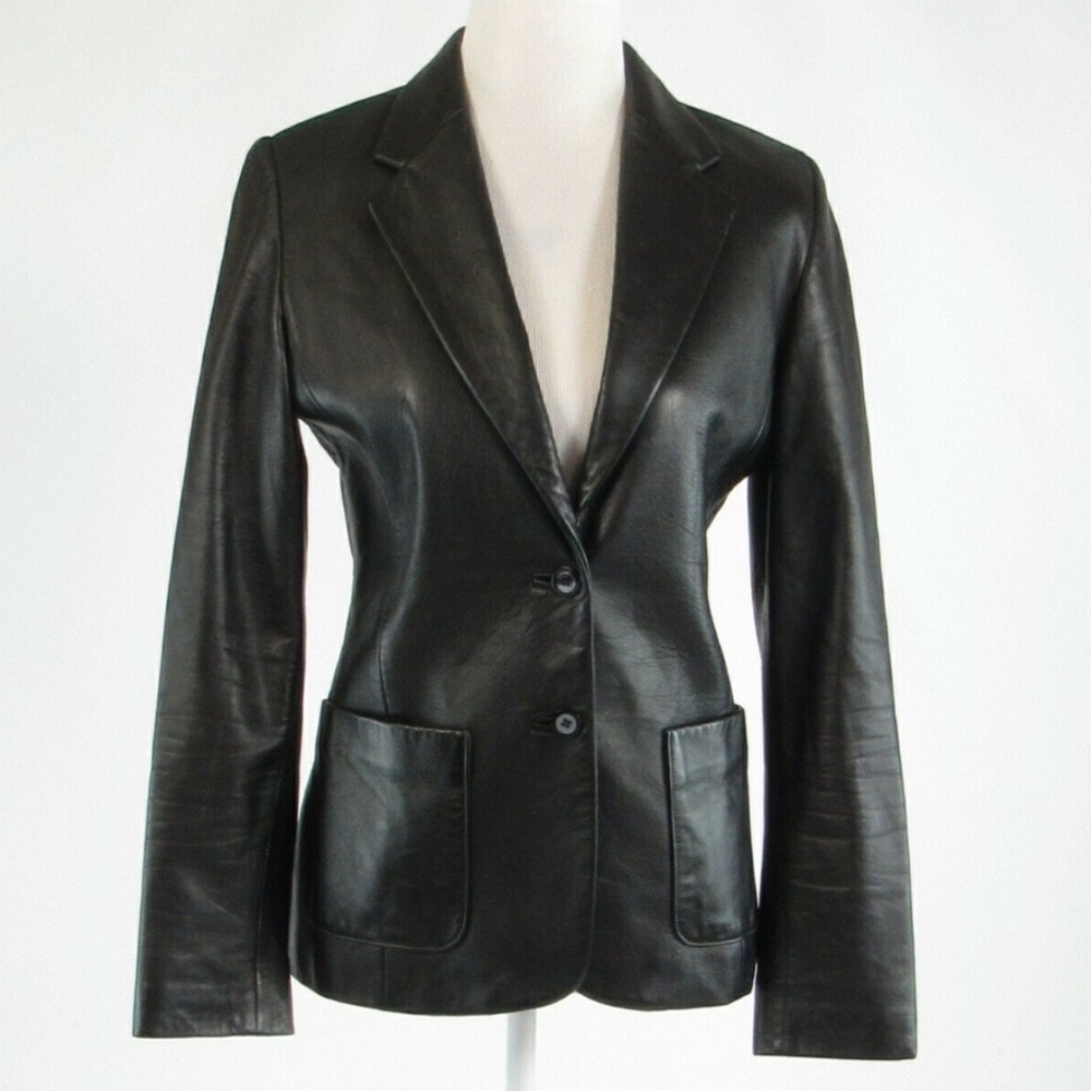 Leather blazer jacket